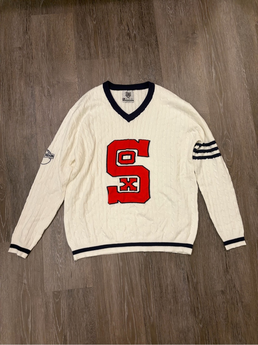 Vintage Chicago Sox Baseball Cable Knit Sweater